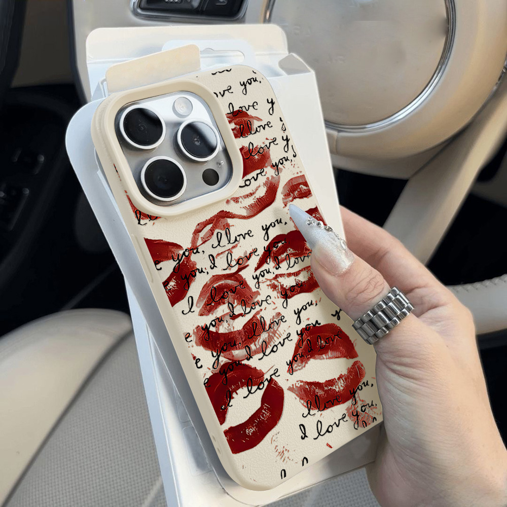 Bright Red Lips Leather Phone  - Apple Iphone 15 Pro Max 评论和价格