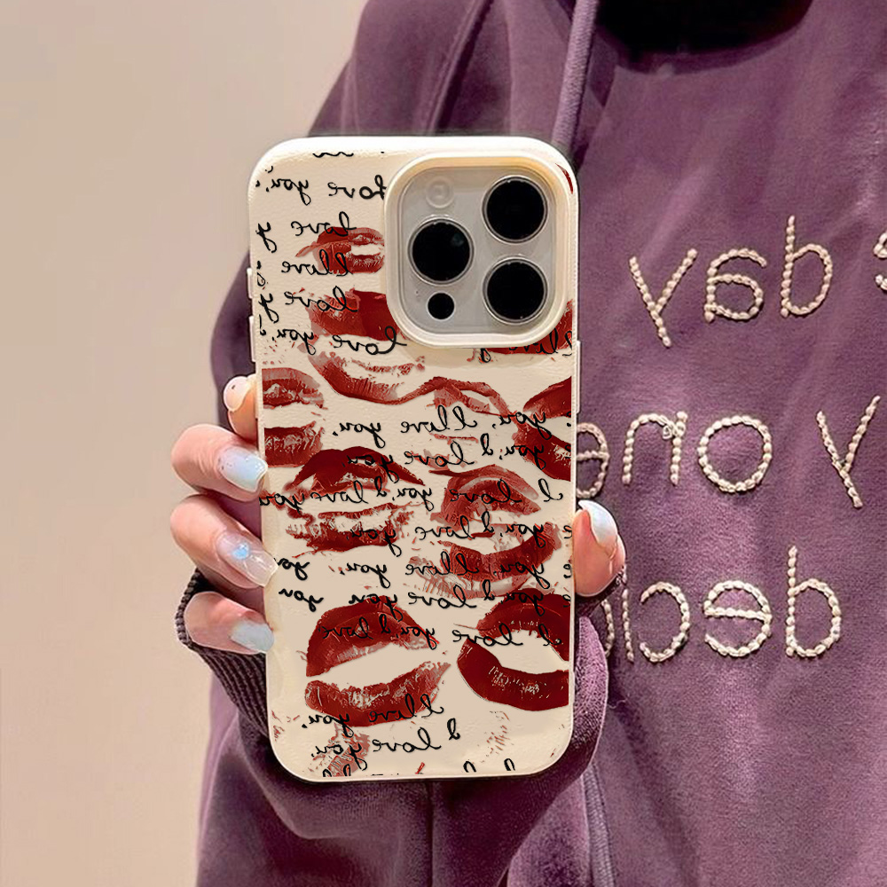 Bright Red Lips Leather Phone  - Apple Iphone 15 Pro Max 评论和价格