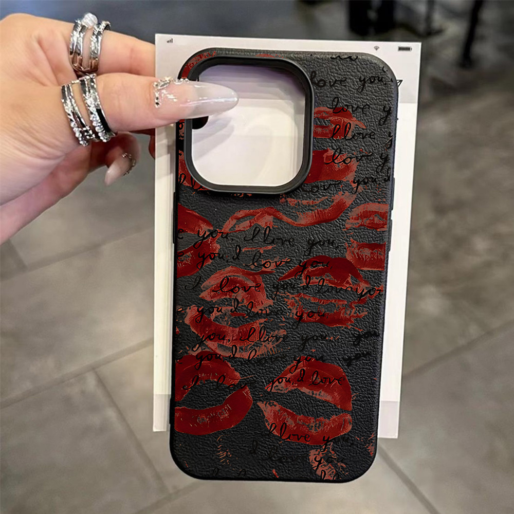 Bright Red Lips Leather Phone  - Apple Iphone 15 Pro Max 评论和价格